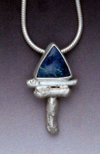 MB-P324 Pendant Triangle Code Sterling Silver $116 at Hunter Wolff Gallery